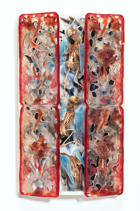 Escape-web Jude Schlotzhauer-glass and mixed media, ESCAPE '21